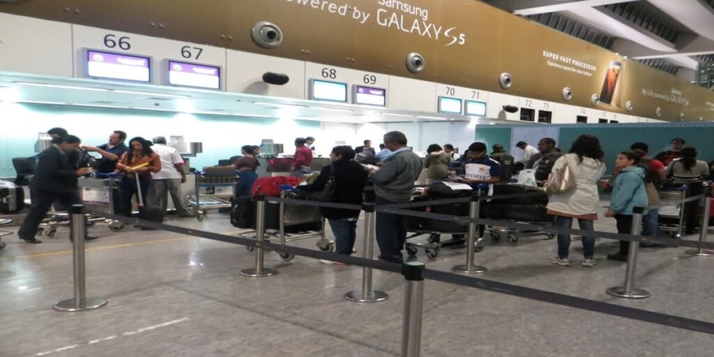 Qatar Airways check in desks at Kempegowda Airport