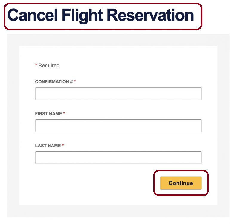 airfleetrating-cancel southwest flight ticket