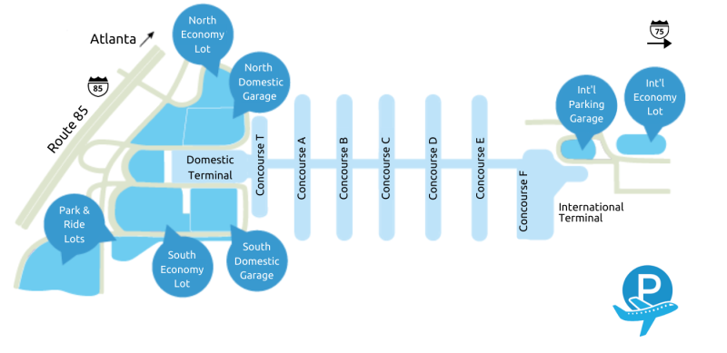 Image of Atlanta Airport Parking Map